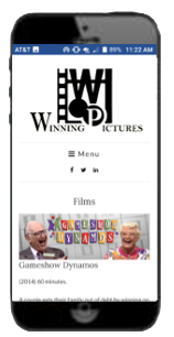 winningpictures.tv responsive site preview - mobile size